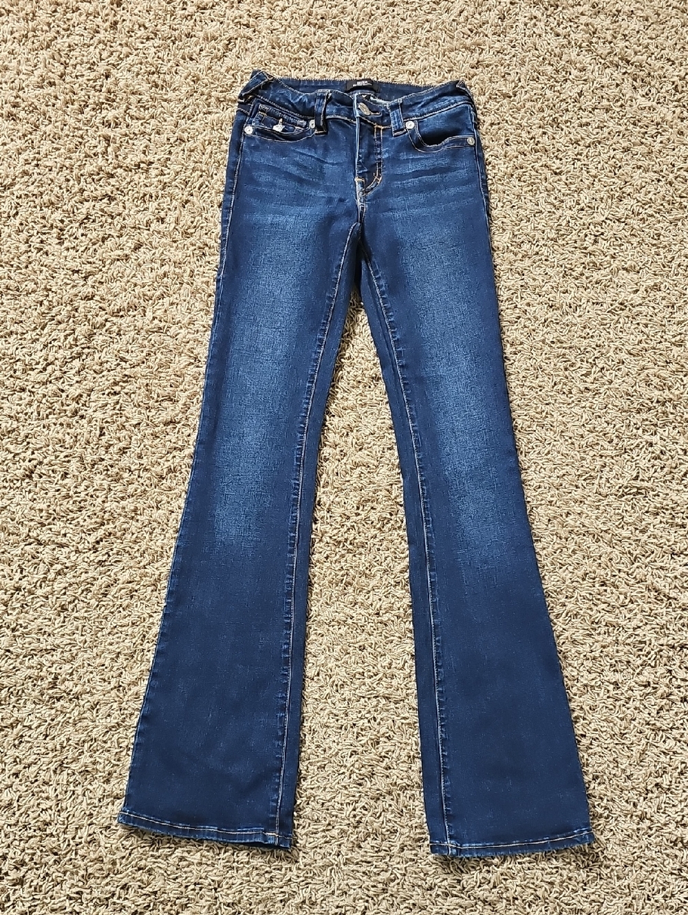 True Religion Jeans Becca Mid Rise Bootcut Denim Blue 24 Pants